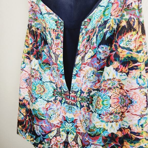 NWT Keepsake The Label Like Rain Halter Sleeveless Watercolor Dress Wildfire - Picture 9 of 10